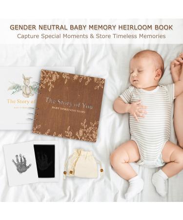 Creawoo Wooden Baby Memory Book Kit First 5 Years Keepsake Baby Journal Milestone Book Baby Story Book for Newborn Girls Boys Baby Shower Keepsake Gift Set (Included Ink Pad/Keepsake Bags/Envelopes) Baby Memory Book Set - Buy Online on GoSupps.com