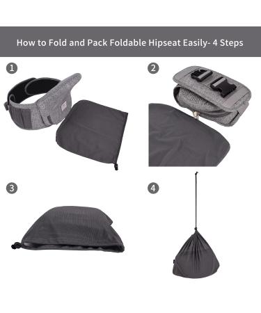 Bebamour HipSeat Baby Carrier 0-36 Months | Adjustable 3-in-1 Back Support Waist Stool - New Light Gray | Lightweight & Comfortable for Newborns to Toddlers - Buy Online on GoSupps.com