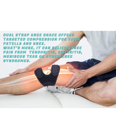 Thx4COPPER Compression Dual Patella Knee Brace - Adjustable Knee Strap for Pain Relief and Support (XX-Large) - Buy Online on GoSupps.com