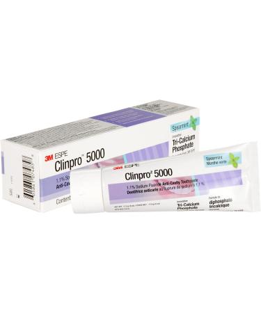 3M Clinpro 5000 Anti-Cavity Toothpaste (1.1% Sodium Fluoride) | Vanilla Mint + Spearmint Flavours 113 g Each Bundle: Spearmint + Vanilla Mint - Buy Online on GoSupps.com