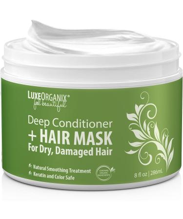 Organic Coconut Oil Hair Mask - Deep Conditioner for Curly Hair, Color & Keratin Safe - 8oz - Buy Online on GoSupps.com