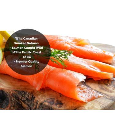 Smoked Salmon Sockeye Lox Cold Smoked Wild Caught Pacific Canadian Fish Sliced (1-lb) 454 g (Pack of 1) - Buy Online on GoSupps.com