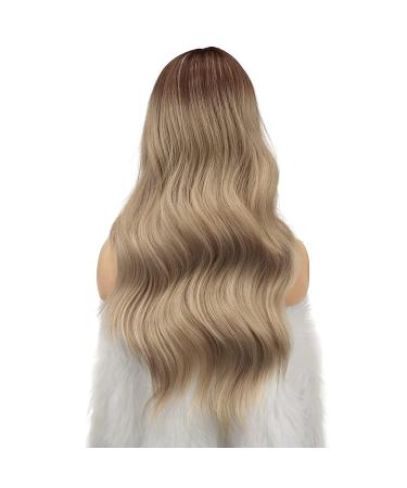 Fine Long Curly Ombre Blonde Wig 55cm | Synthetic Wavy Middle Parting Women s Wig for Daily & Party Wear - Buy Online on GoSupps.com
