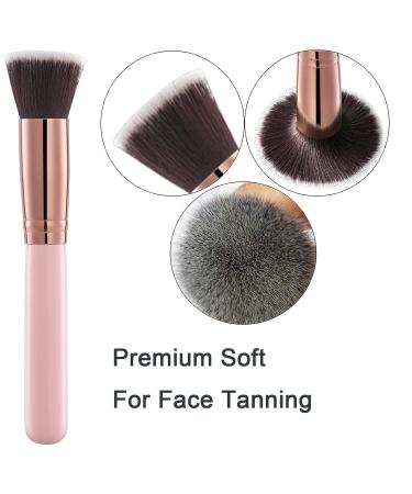 2pcs Face Self Tanning Flat Top Brush & Blending Applicator - Pink - Buy Online on GoSupps.com