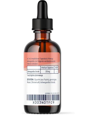 Vergy Ashwagandha Liquid - Sugar-Free Vegan Dietary Supplement - 27 Drops Glycerin Extract (55 ml) - Gluten-Free Non-GMO - Buy Online on GoSupps.com