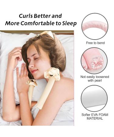 4 PCs No Heat Curls - Overnight Curlers for Girls & Women | Pink Curlers with Hair Ties & Claw Clips - Perfect Gift - Buy Online on GoSupps.com