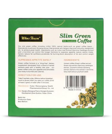 Premium Green Coffee with Ganoderma & Herbal Extracts - Energizing Instant Coffee Blend for Metabolism & Antioxidant Support 18 Sachets - Buy Online on GoSupps.com