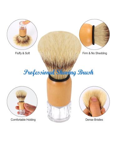 Genixart Shaving Brush Set - Natural Bristles for Personal Wet Shaving at Home & Travel (2 Pieces) - Buy Online on GoSupps.com