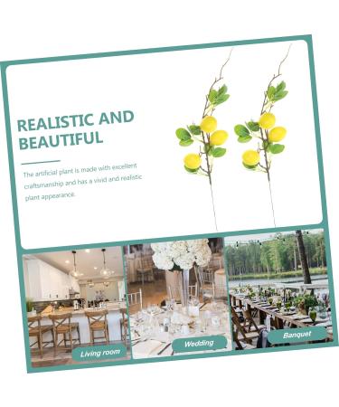 LIFKICH Faux Lemons Decor Realistic Decorative Lemon Branch Decor 2pcs Office Room Supplies Foam Household Wear-resistant Faux Plant Artificial Lemon Branches - Buy Online on GoSupps.com