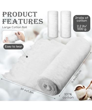 2 Rolls High Absorbent Cotton Rolls for Cosmetics & Beauty - Soft Multipurpose Cotton for Makeup Removal & Baby Care - 2.2 lb Pure Cotton - Buy Online on GoSupps.com