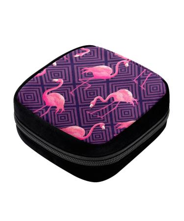 GIAPB Period Bag Sanitary Napkin Storage Bag Pad Holder for Period Makeup Pouch Pink Flamingo Picture Color3255