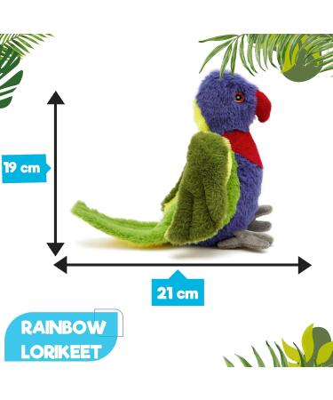Zappi Co Rainbow Lorikeet Plush Toy - 21 cm Eco-Friendly Newborn Gift - Buy Online on GoSupps.com