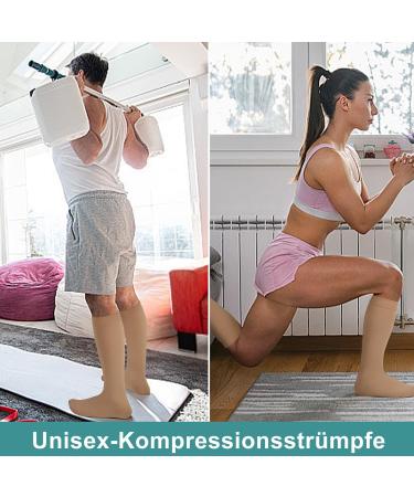 Evolyline Medical Compression Stockings 20-30 mmHg for Men & Women - Closed Toe Support Socks for Varicose Veins & Edema XL Beige - Buy Online on GoSupps.com