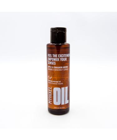 MYHIXEL-OIL. Massage oil. Cinnamon and apple scent. 200ml. Made in Spain.