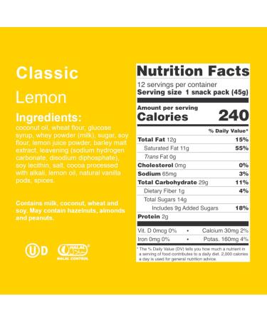 Loacker Premium Lemon Wafer Cookies - 12 Pack | Crispy Wafer Fingers with Italian Lemon Creme, Non-GMO | Perfect Lunchbox & Tea Break Snack - 19.05 oz - Buy Online on GoSupps.com
