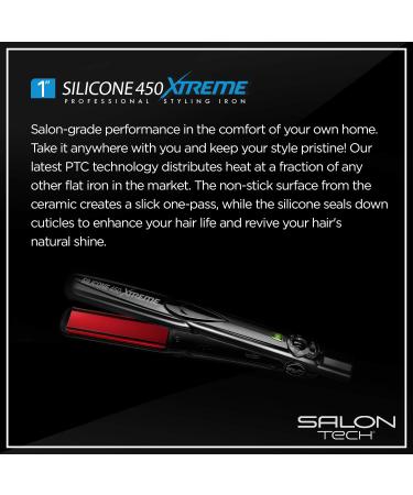 Buy SALON TECH Silicone 450 Xtreme Professional Flat Iron - 1 Inch 450 F - Best International Shipping - Buy Online on GoSupps.com