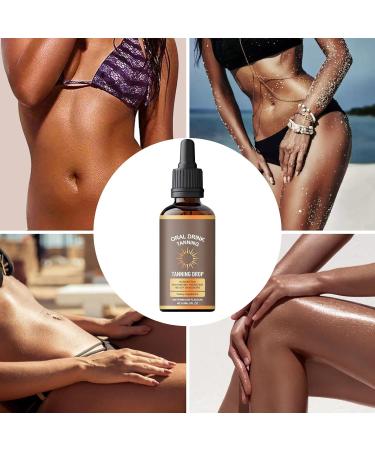 Self-Tanning Drops | Face Tanner 60ml | Tanning Drops for Face and Legs Home Outdoor Travel Beach - Buy Online on GoSupps.com