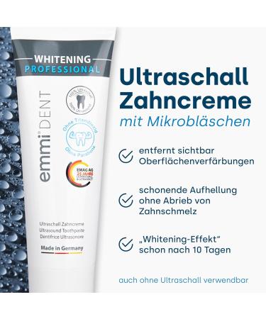 Emmi-Dent Ultrasound Whitening Toothpaste - Gentle Formula for Sensitive Teeth & Gums | Vegan Gluten-Free Paraben-Free | 3x75ml (3 Pack) - Buy Online on GoSupps.com