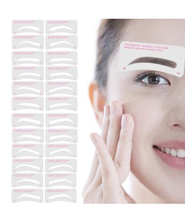 Eyebrow Stencil Eyebrow Shaper Kit 24 Styles 3 Minutes Makeup Tools For Eyebrows Extremely Elaborate Reusable Eyebrow Template Eyebrow Gel Eyebrow Tint Dye Stencils for A Range Of Face Shapes