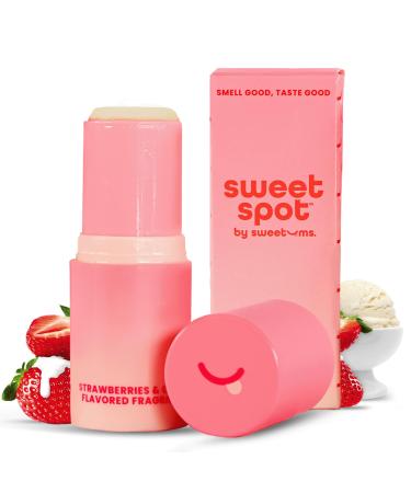 SweetSpot Flavored Solid Perfume Stick Portable Travel Perfumes for Women Long Lasting Fragrances Non Sticky Formula Natural Ingredients Fragrance Stick (Strawberries and Cream)