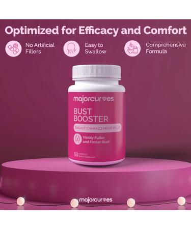 Major Curves Bust Booster Breast Enhancement Pills Natural Supplement for Breast Growth Firmness Fuller Shape Curvier Bust Rounder Cleavage Volume Boost Made in USA - Buy Online on GoSupps.com