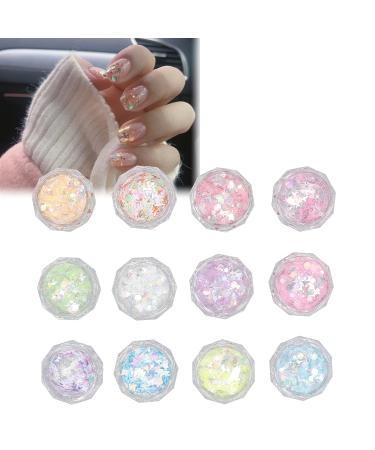Nail Art Sequins Nail Sequins 12 DIY Nail Non-toxic and Durable for Shop for Travel for Nail Art Lovers for Home