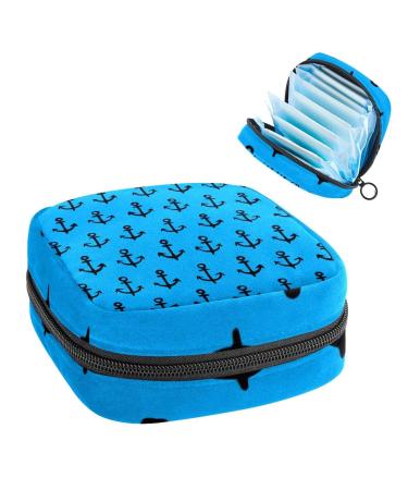 Women's bonds Still Pad Still Pad Black Schiff Anker Pattern Blue Back Beager Period Kit Bag Feminine Product Beutel For Women Girls Color2