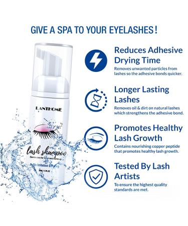 Eyelash Cleaner Foam - Gentle Makeup Remover & Shampoo with Brush | 50ml International Shipping - Buy Online on GoSupps.com