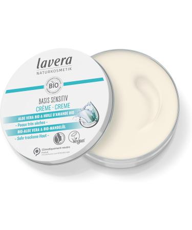lavera basis sensitiv Cream - Natural cosmetics - vegan - Organic Aloe Vera & Organic Almond Oil - certified - 150 ml - Buy Online on GoSupps.com
