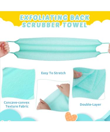 3 Pack Exfoliating Back Scrubber Set - Nylon Washcloth Body Exfoliator Brush with Handles for Shower and Bath - Pink Blue Yellow - Buy Online on GoSupps.com