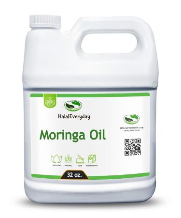 HalalEveryDay Moringa Oil - 100% Pure Natural Unrefined Virgin Organic | Cosmetic & Food Grade | For Skin Body Hair & Face (32 oz.) - Buy Online on GoSupps.com