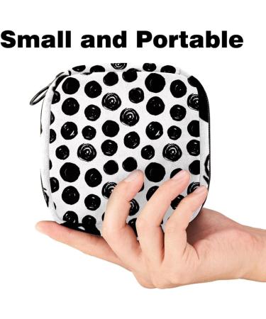 Hand-Painted Black Women's Napkin Storage Bag | Portable Menstrual Cup with Zipper - Stylish & Practical for Teens & Women - Buy Online on GoSupps.com