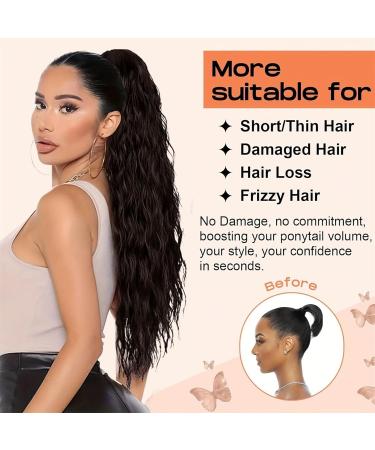Ponytail Extension Ponytail Hair Extension For Women Long Curly Wavy Drawstring Ponytail Hairpieces Synthetic Fake Horse Tail Black Blonde Red Ponytail Hair Extension(27-613) 26inches 27-613 - Buy Online on GoSupps.com