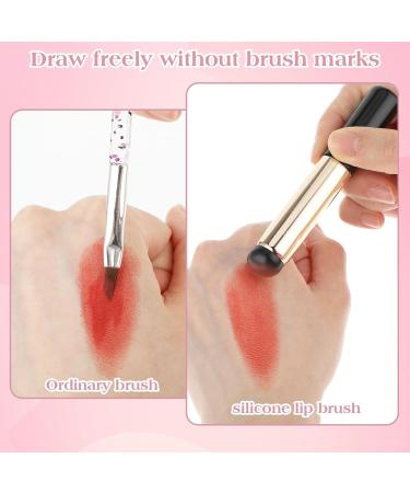 Silicone Lip Brush Set - 2 PCS Concealer & Lip Makeup Applicators with Cap for Lipstick Lip Gloss & More - Buy Online on GoSupps.com