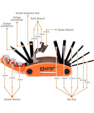 Portable Bike Repair Kit - 16-in-1 Multi Tool, Tire Levers, Pre-glued Patches, Metal Files - Mini Tool Bag Included - Buy Online on GoSupps.com