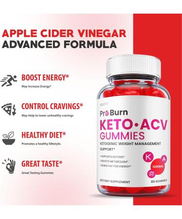Pro Burn Keto Gummy 5 Pack - Vegan Formula with ACV, B12, Beet Root (300 Gummies) - Buy Online on GoSupps.com