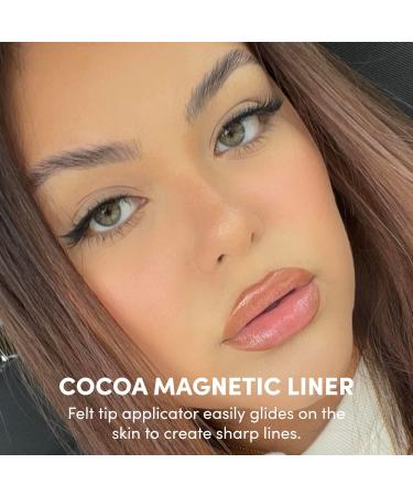 Glamnetic Magnetic Felt Tip Eyeliner - Cocoa Dreams | Brown Waterproof Liquid Liner Pen for Magnetic Eyelashes | Sweatproof & Paraben-Free - 0.08 Fl Oz - Buy Online on GoSupps.com