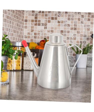 Zerodeko 2pcs Stainless Steel Oil Pot Stainless Steel Container Kitchen Sauce Bottle Oil Container Practical Oil Dispenser Grease Filter Olive Oil Dispenser Bottle Seasoning Washable 16x14cmx2pcs Silverx2pcs - Buy Online on GoSupps.com