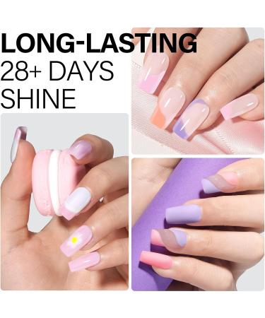 AILLSA Pastel Pink Gel Nail Polish Set Lavender Purple Lilac Orange Macaron Gel Polish with Base and Top Coat Long Lasting All Season Color Soak Off U V L ED Manicure Art Salon DIY at Home 7Pcs 8ML Pink Macaron - Buy Online on GoSupps.com