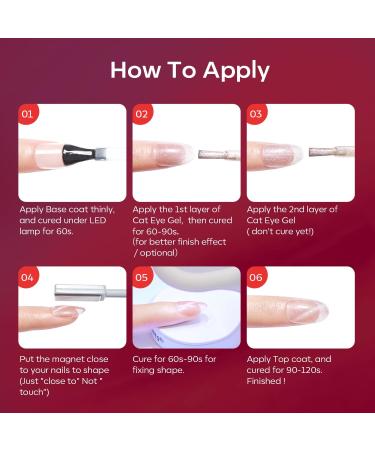 Modelones Gel Nail Polish Set 6 Colors Red Glitter Gel Polish Burgundy 9D Cat Eye Gel Nail Polish with Magnet Chameleon Shimmer Magnetic Gel Polish Set Nail Art DIY Salon Home for Women - Buy Online on GoSupps.com