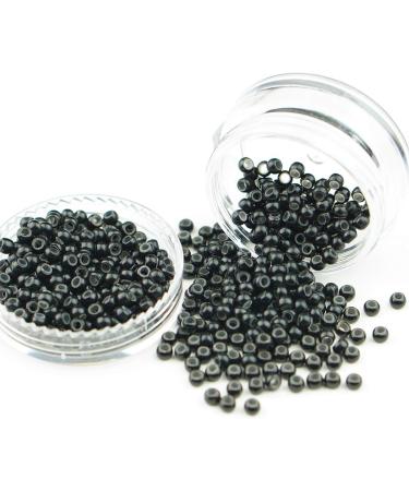 KOCONI 3mm Nano Rings Silicone Lined Hair Extension Beads - 200PCS Black | Nano Silicone Micro Beads for Hair Extensions - Buy Online on GoSupps.com