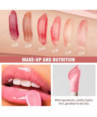 Buy 6 Color Hydrating Lip Glow Oil - Moisturizing Long Lasting No-Sticky Lip Plumper Gloss for Dry Lips (Color 04) | International Shipping - Buy Online on GoSupps.com