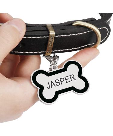 Personalized Bone Shaped Pet ID Tag for Dogs and Cats | Engraved Collar Pendant | Custom Engrave Name & Number | Cat & Dog Supplies | Gift for Pets |Black - Buy Online on GoSupps.com
