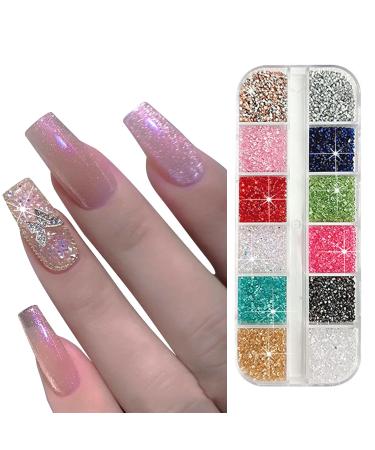 GZSYY Nail Rhinestones Set - 12 Color Self-Adhesive Nail Art Crystals & Micro Glitter Stones for Festival | Shop Internationally! - Buy Online on GoSupps.com