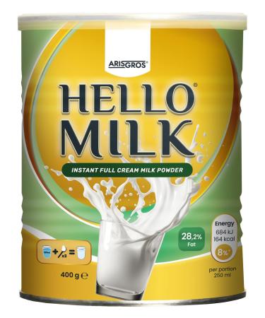 HELLO MILK 400g (Arisgros) - Instant Full Cream Milk Powder min. 28% fat
