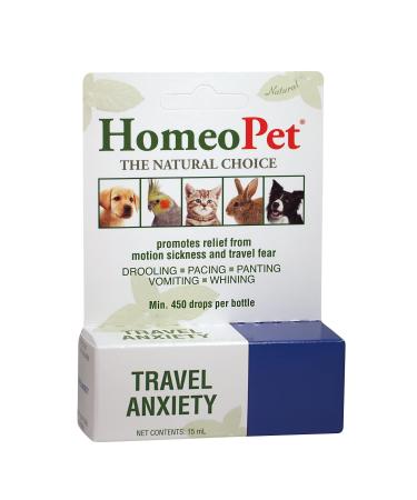HomeoPet Travel Anxiety, Calming Relief for Dogs, Cats, and Other Small Animals, 15 Milliliters