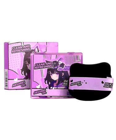 Oil Blotting Paper Oil Blotting Sheets for Face 100 Sheets Oil Blotting Paper with and Puff Portable Blotting Paper for Oily Skin Purple