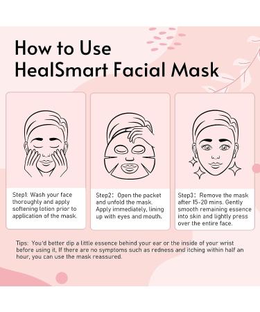 HealSmart 5 Pack Facial Mask - Deep Hydrating & Brightening Sheet Masks for All Skin Types - Made in Korea - 5 Count - Buy Online on GoSupps.com