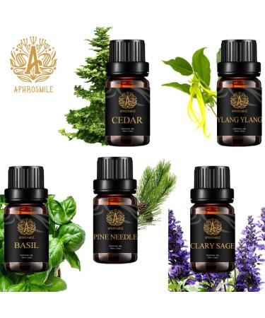 Aromatherapy Cedar Essential Oil Set for Diffuser 100% Pure Ylang Ylang Essential Oil Kit for Humidifier 5x10ml Therapeutic Grade Basil Oil Set-Clary Sage Ylang Ylang Basil Pine Needles Cedar Oils - Buy Online on GoSupps.com