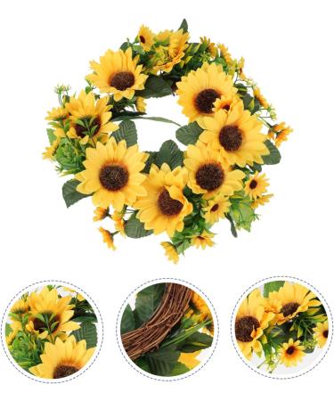 LIFKICH 1pc Simulated Sunflower Front Door Wreaths Green Home Decor Home Decor Prop Door Hanging Wreath Thanksgiving Wreath Greenery Garland Rose Decor Silk Cloth Plastic Door Trim - Buy Online on GoSupps.com